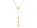 Yellow gold necklace k9 with golden rhombuses   (code S241666)